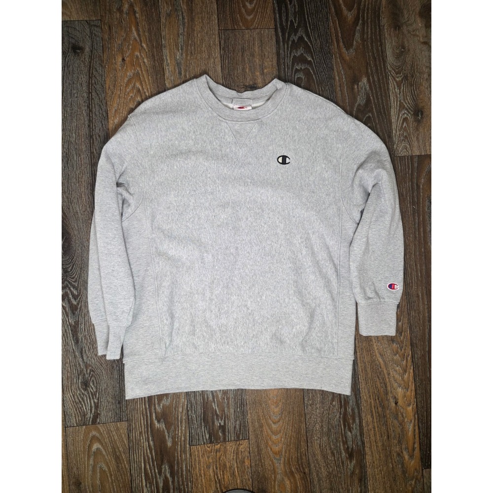 Champion USA Athletic Crewneck Sweatshirt Mens Large Gray Fleece Pullover Logo